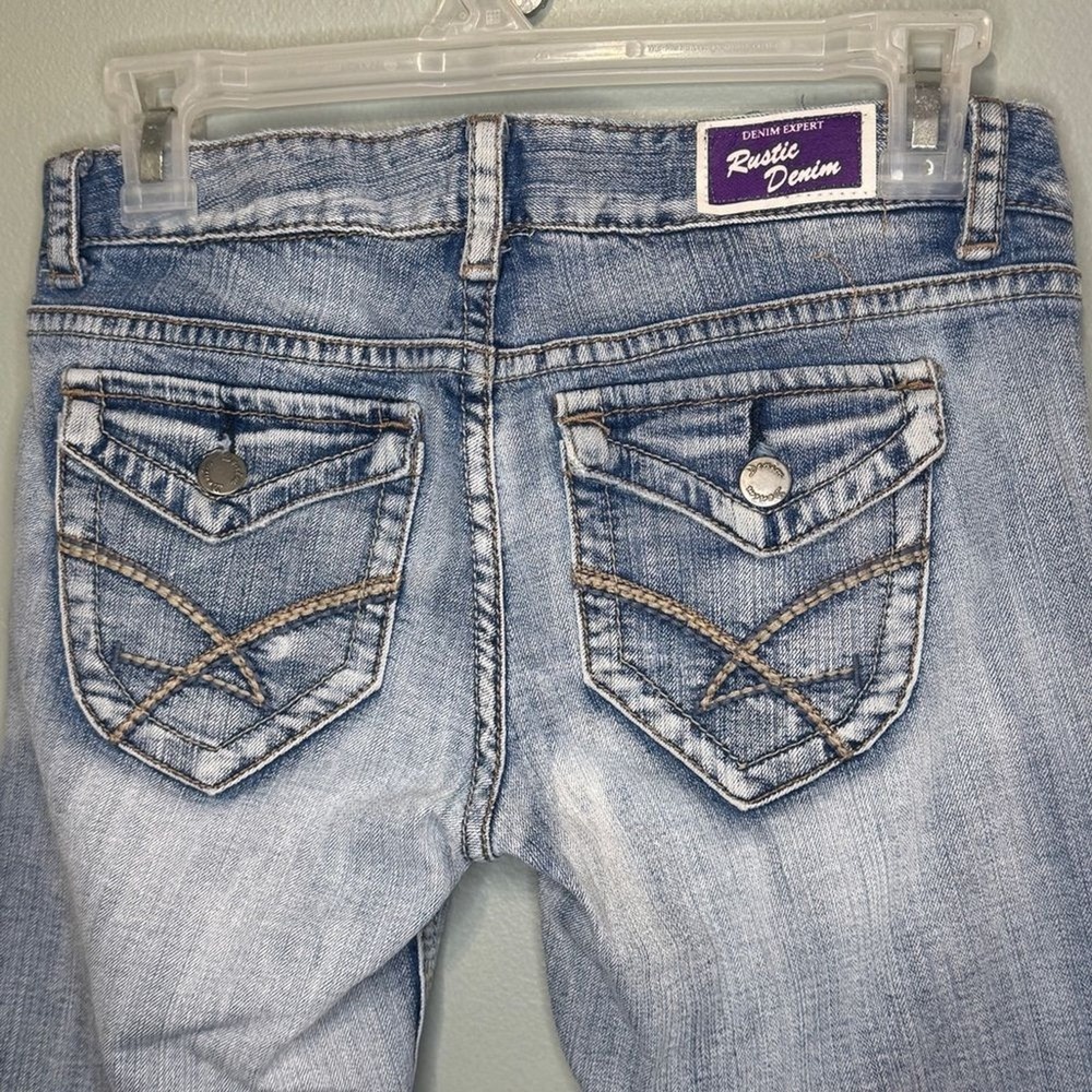 Rustic Denim Blue Jean‎ Capris Jeans White Wash - Picture 5 of 7